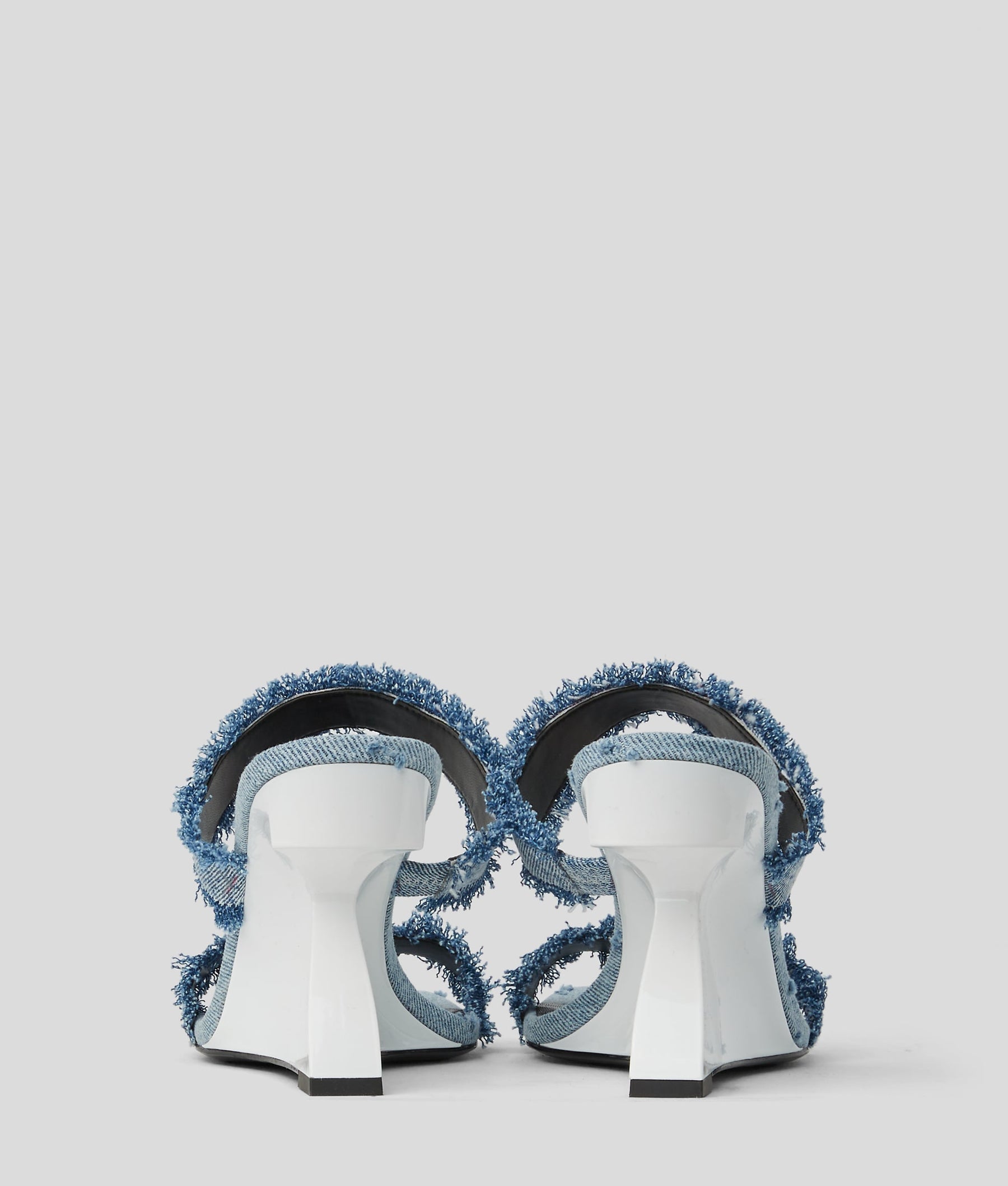 WAVERLY TWIN STRAP DENIM HEELED SANDALS