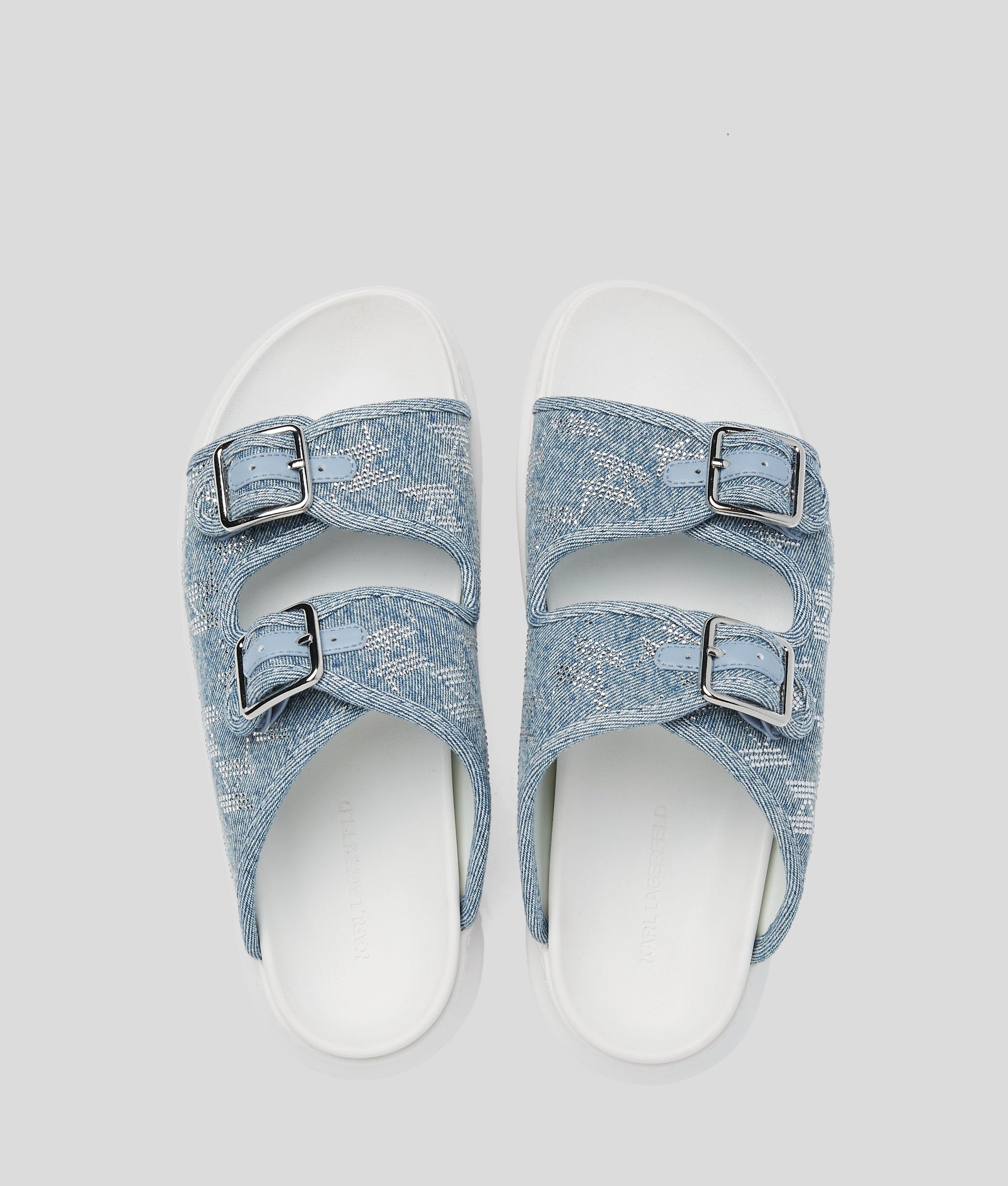 KAPRI DENIM RHINESTONE SLIPPERS