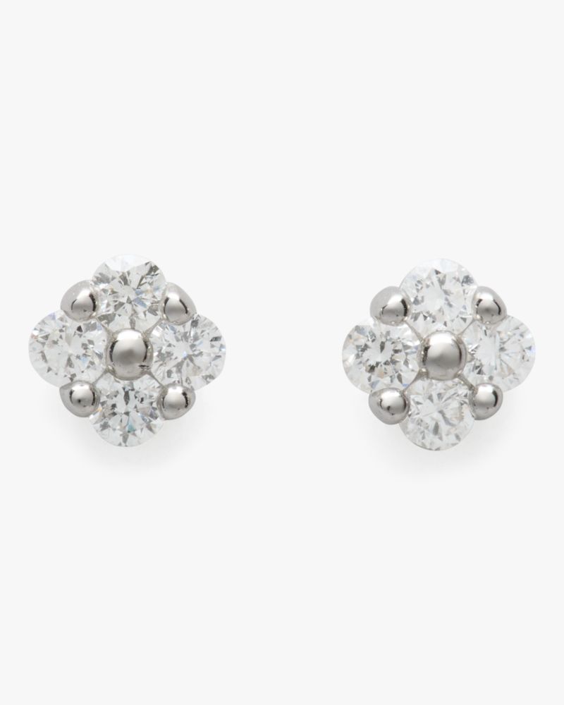 Kate Spade Fine Time To Shine Diamond Flower Studs