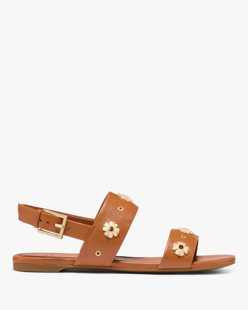 Spade Flower Stud Flat Sandals