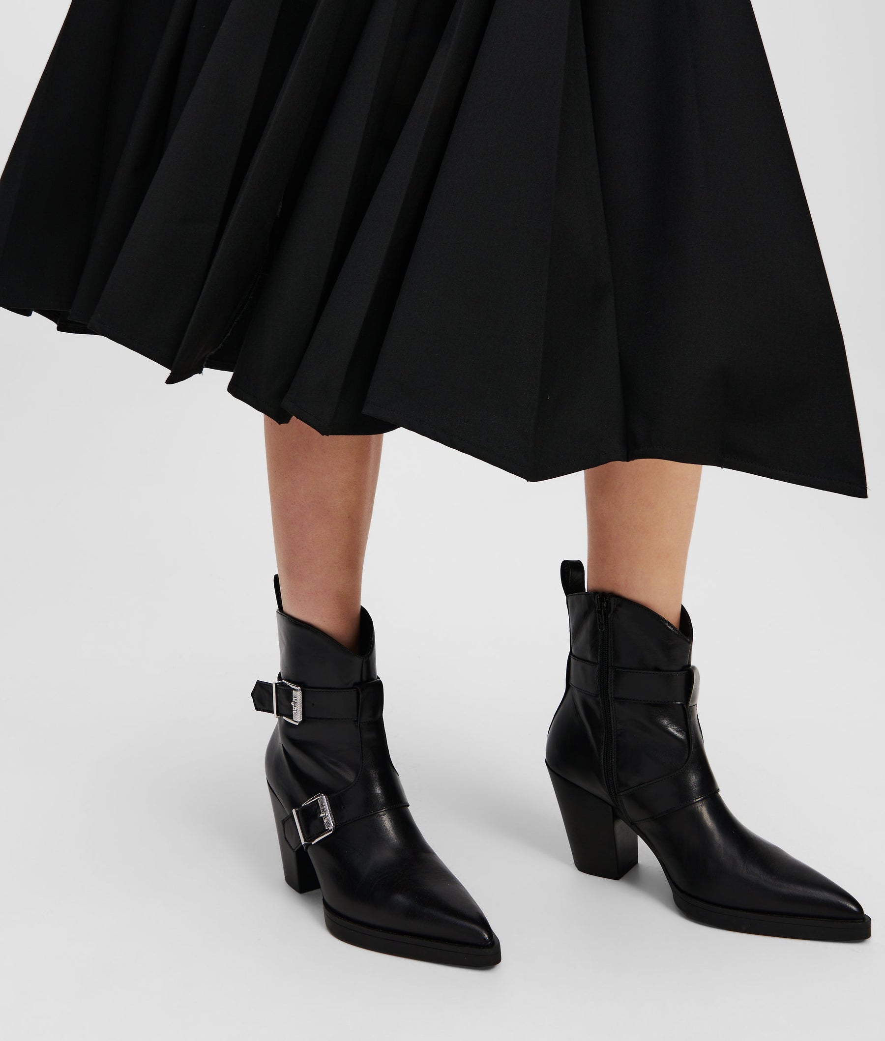 KOWBOY BUCKLED ANKLE BOOTS