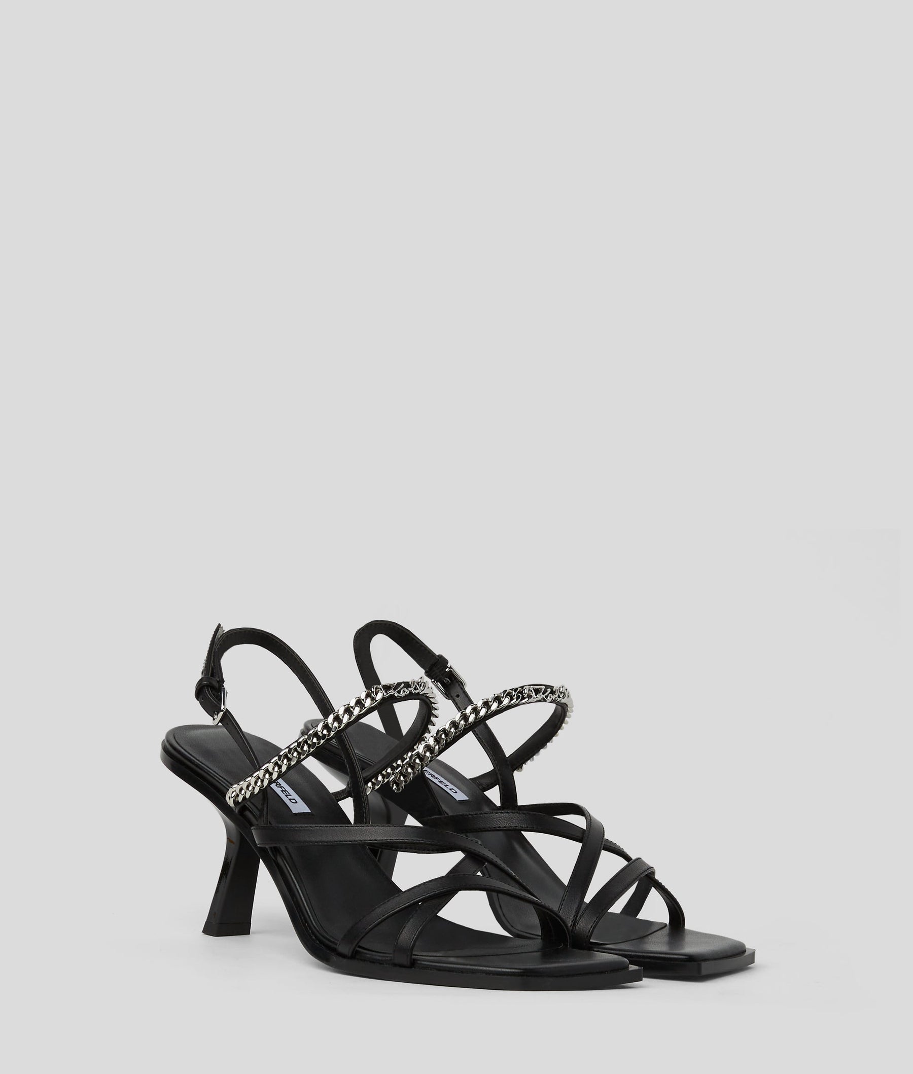 KARMEL SIGNIA CHAIN STRAP HEELED SANDALS