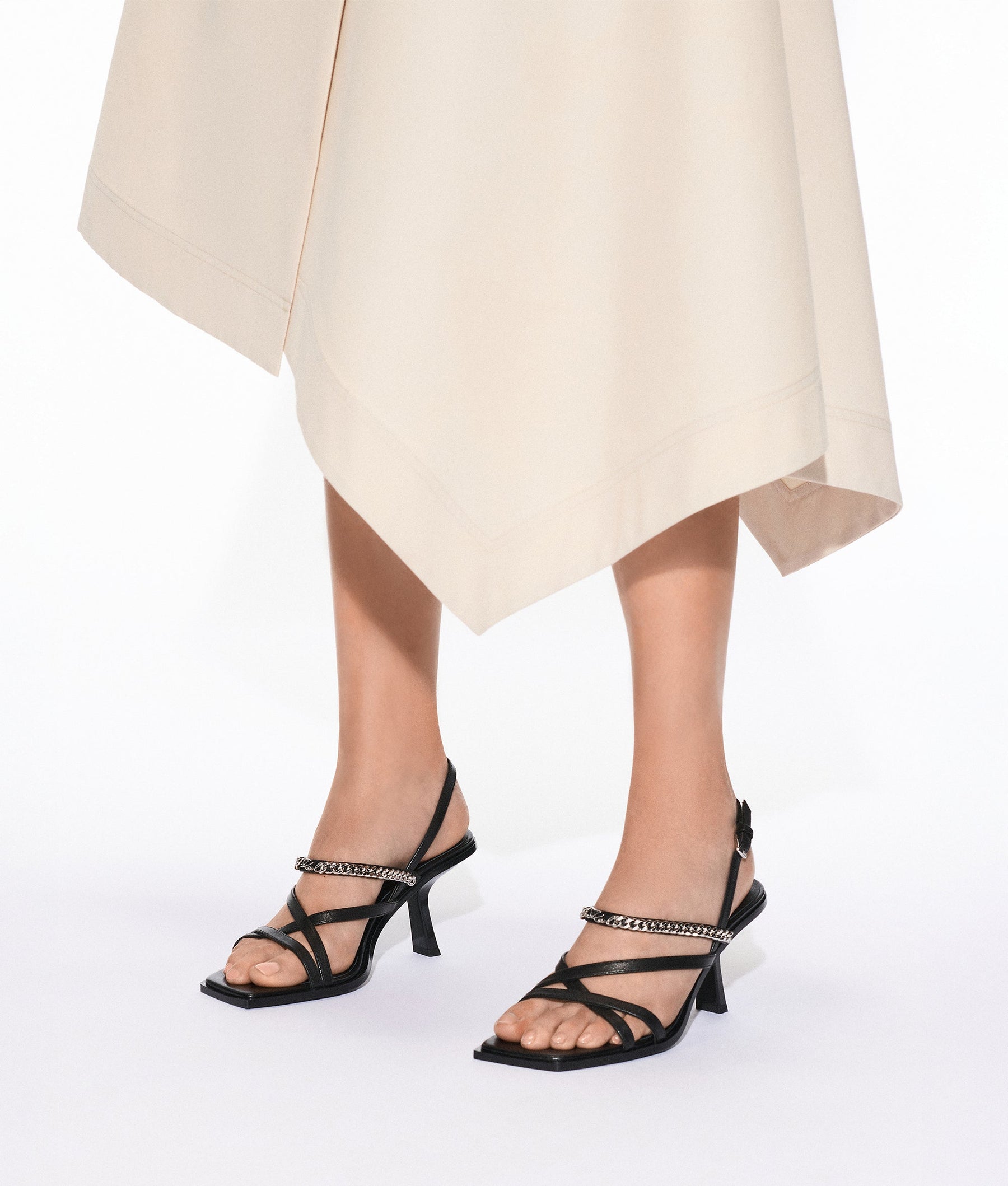 KARMEL SIGNIA CHAIN STRAP HEELED SANDALS