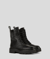 BURLY BIKER LACE-UP BOOTS