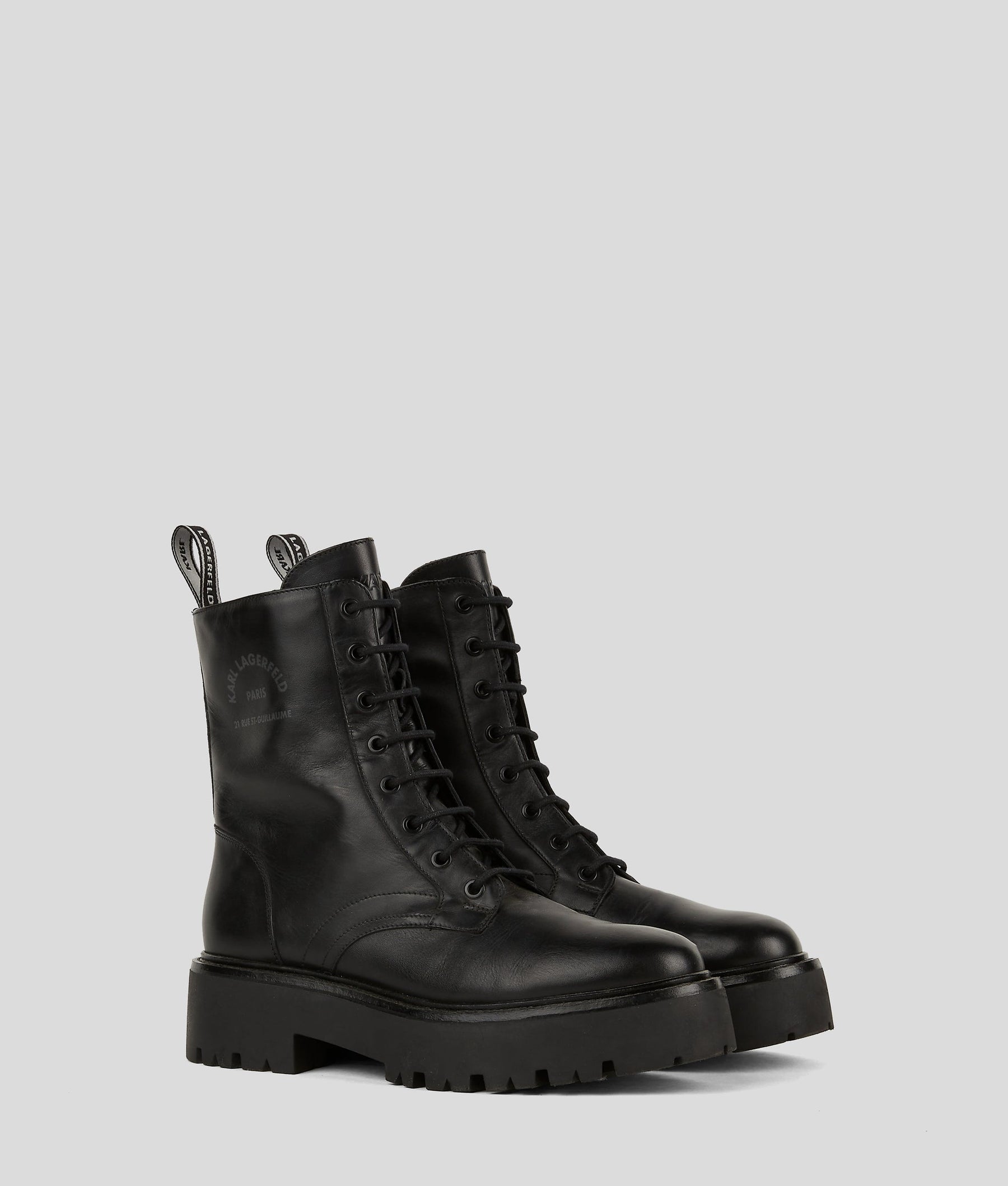 BURLY BIKER LACE-UP BOOTS