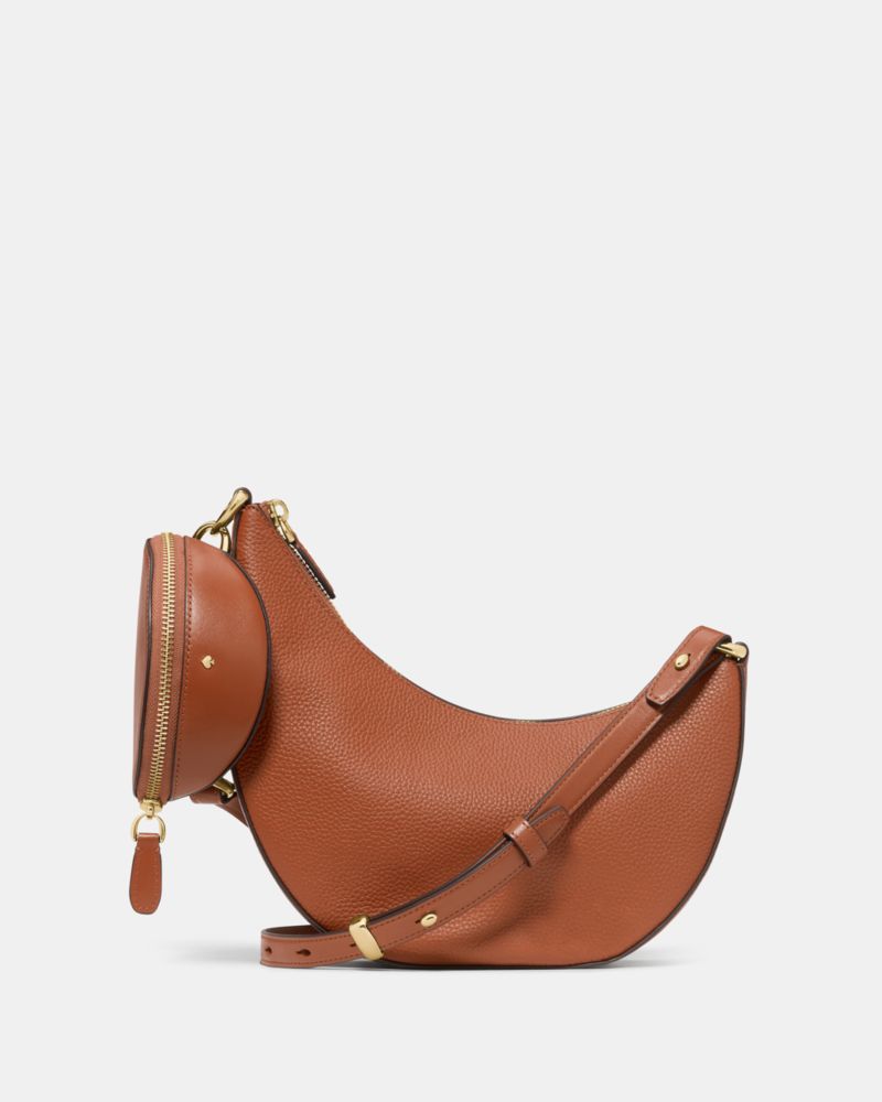 Duo Crinkle Metallic Leather Crossbody Bag
