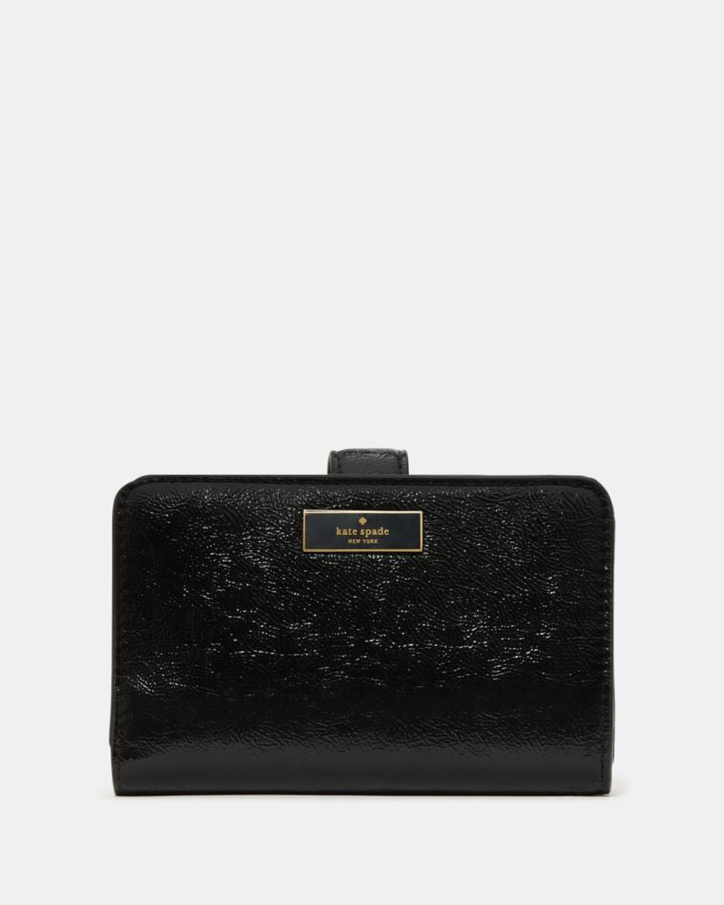 Bridget Crinkle Patent Medium Compact Bifold Wallet