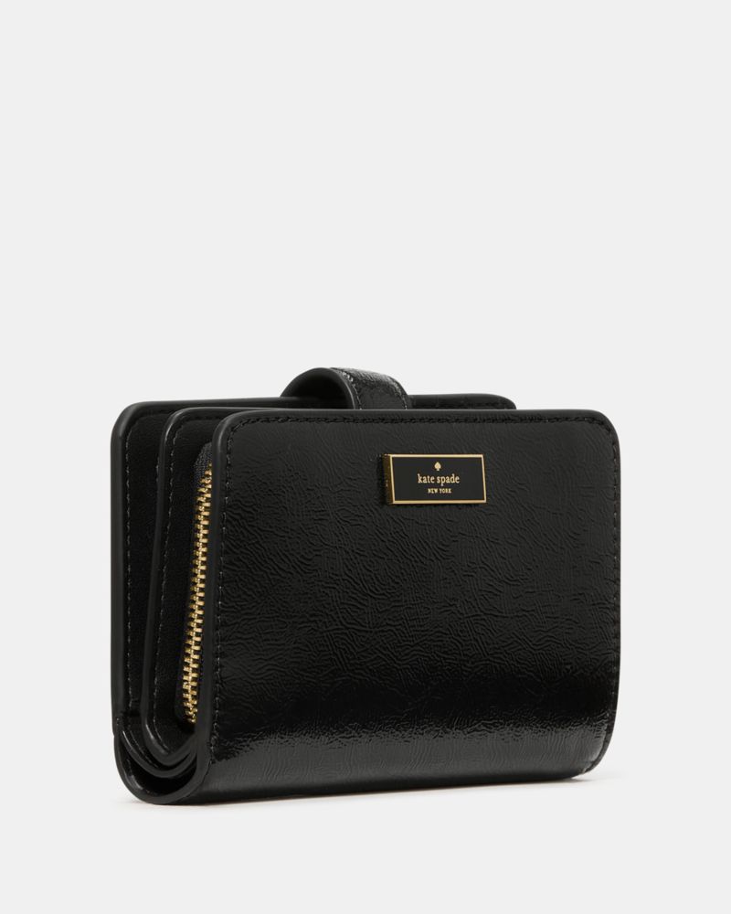 Bridget Crinkle Patent Medium Compact Bifold Wallet
