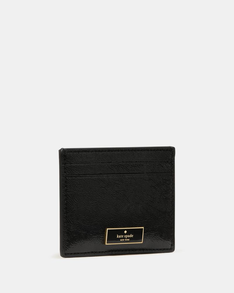 Bridget Crinkle Patent Small Slim Card Holder