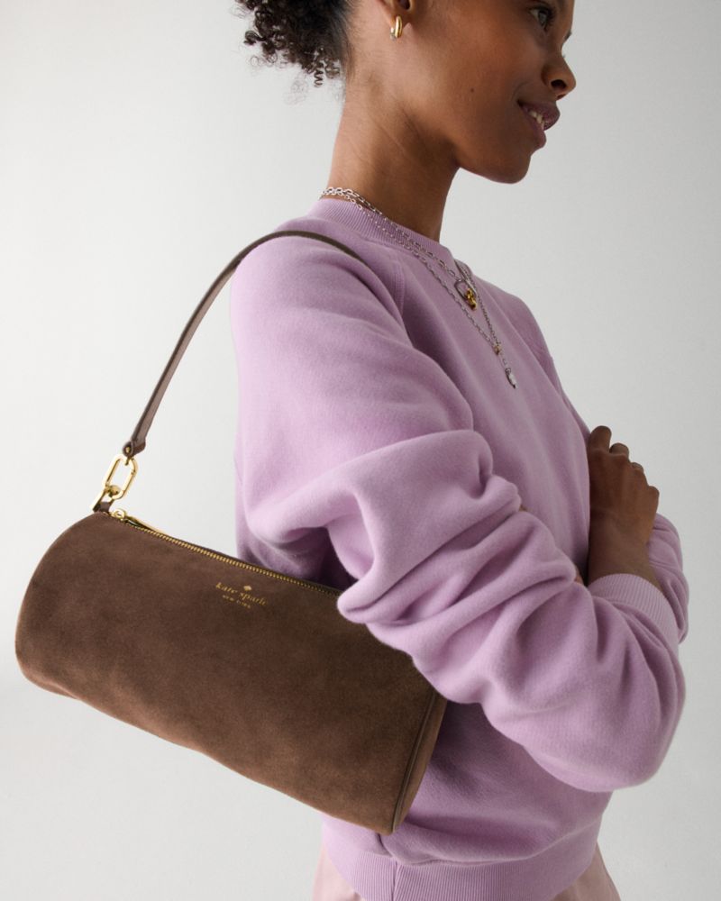 Roulette Suede Medium Shoulder Bag