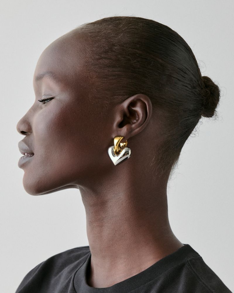 Sculpted Spade Statement Drop Huggies