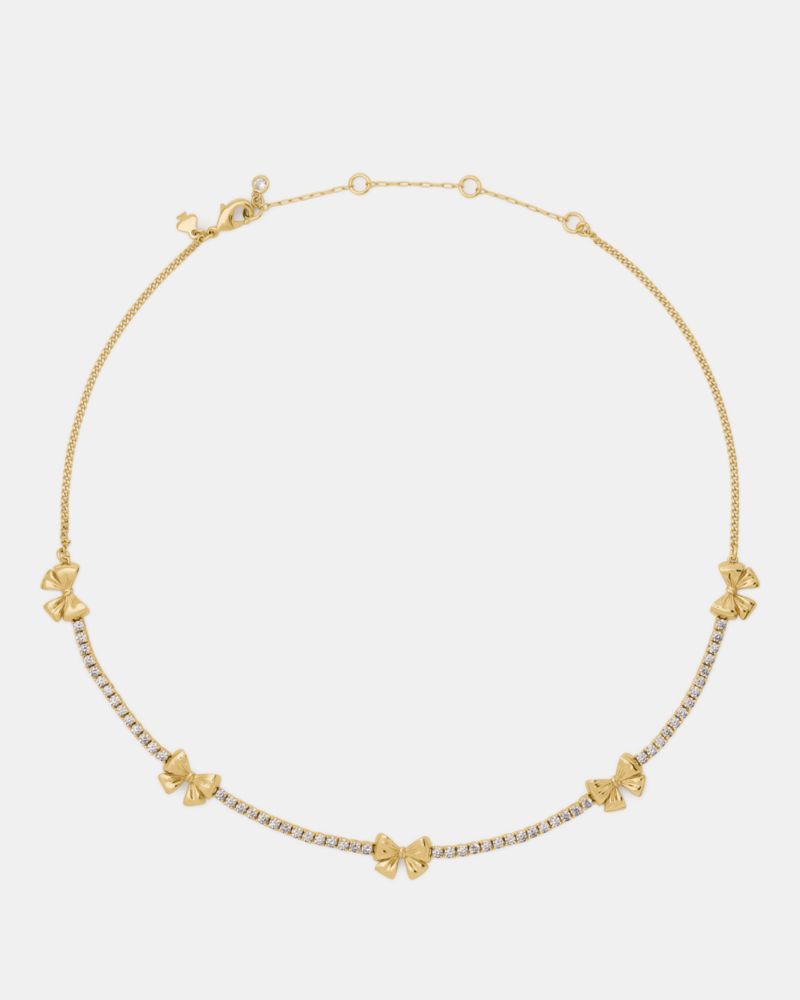 Bling And Bows Bow Tennis Necklace