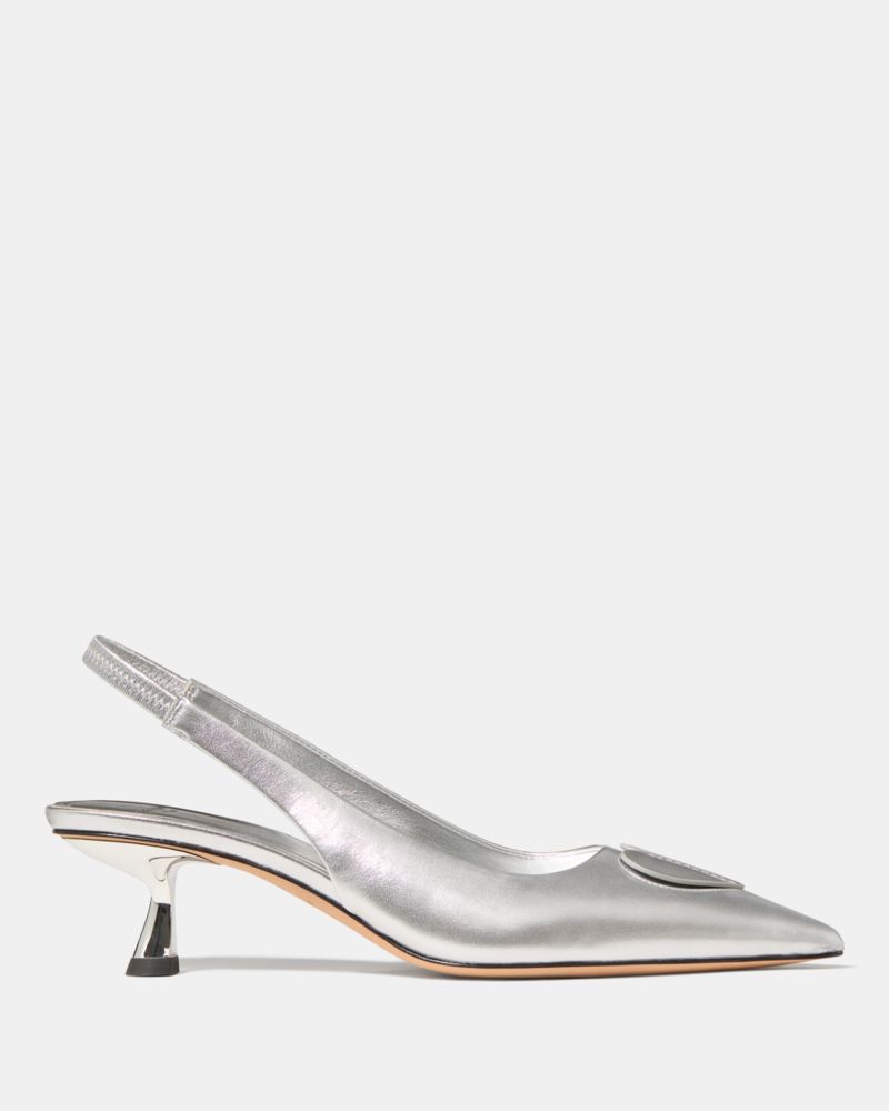 Lover Metallic Slingback Kitten Heel