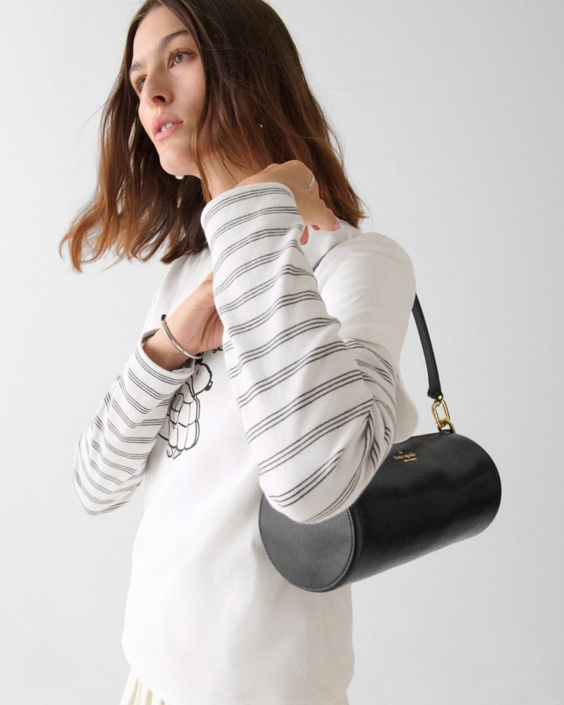 Roulette Glazed Leather Medium Shoulder Bag