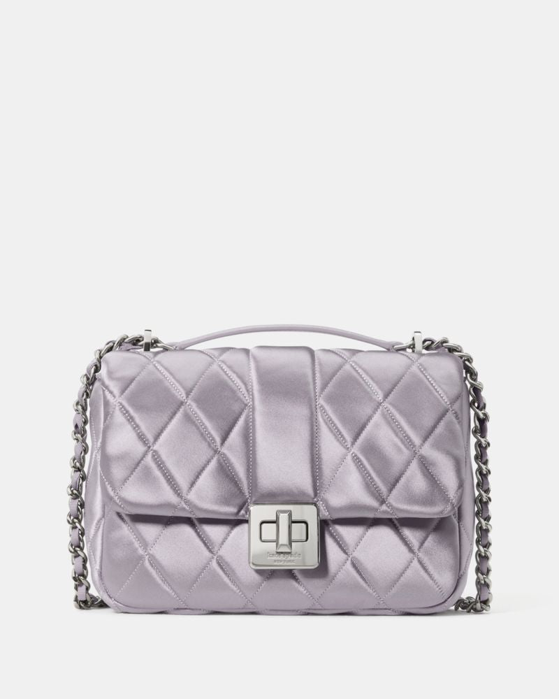 Carey Quilted Satin Small Flap Crossbody