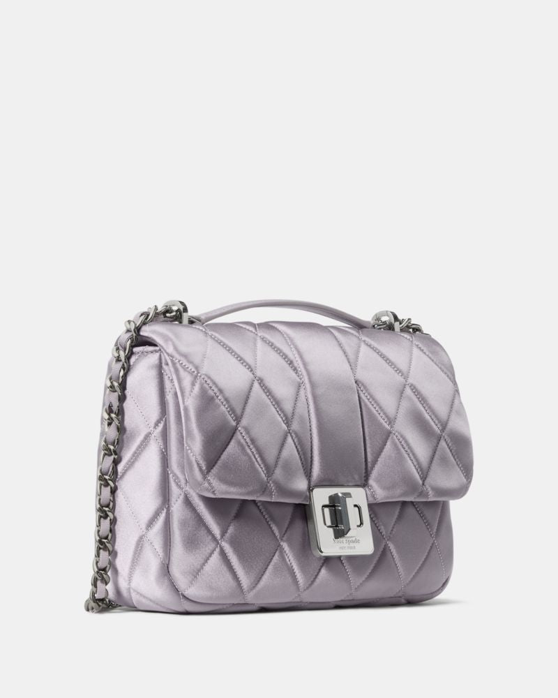 Carey Quilted Satin Small Flap Crossbody