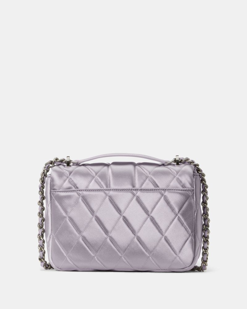 Carey Quilted Satin Small Flap Crossbody