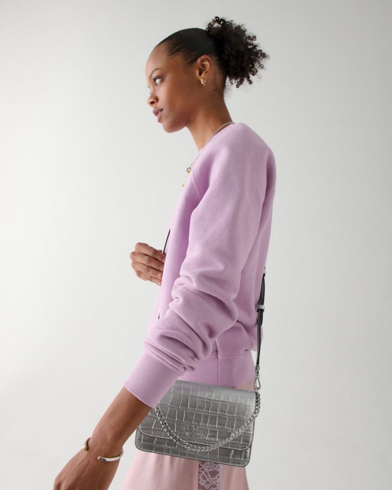 Madison Croc Embossed Willow Mini Flap Crossbody