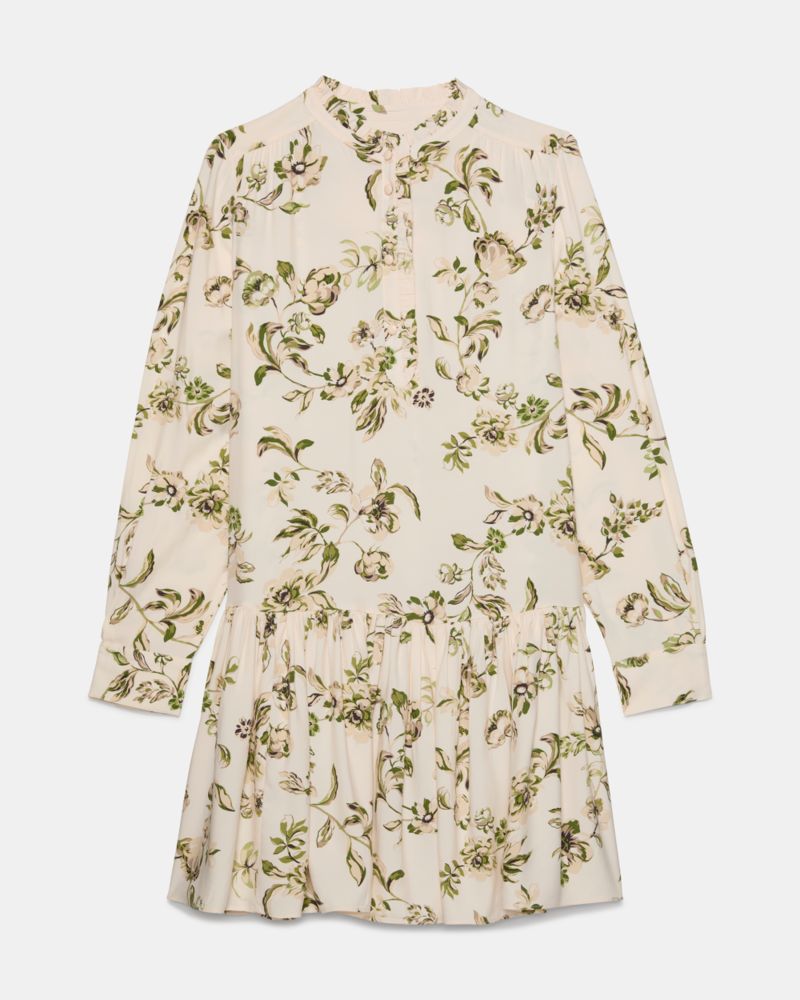 Gathered Flounce Shirtdress