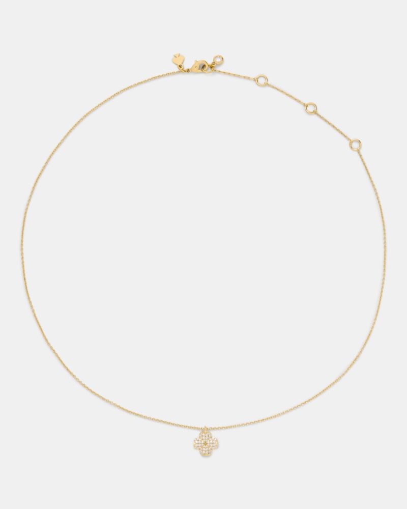 Spade Flower Pave Mini Pendant
