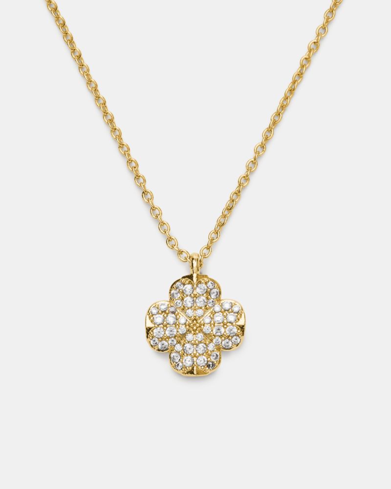 Spade Flower Pave Mini Pendant