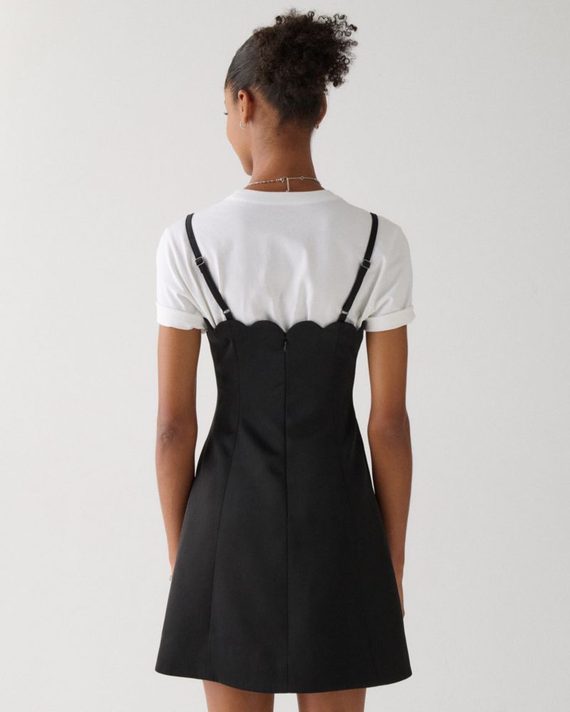 Satin Scallop Mini Dress