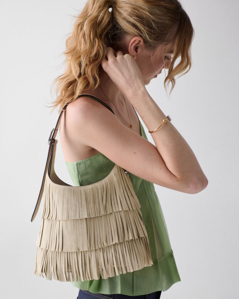 454 Suede Fringe Small Shoulder Bag