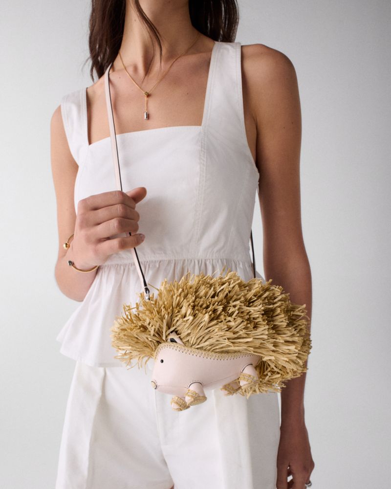 Critters Raffia Stevie Hedgehog Mini Bag