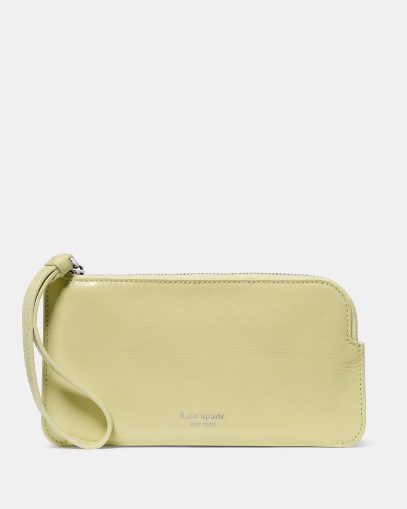 Zippy Crinkle Patent Wristlet