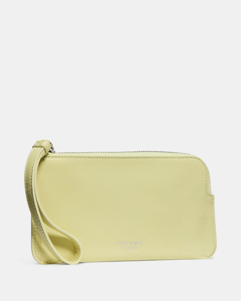 Zippy Crinkle Patent Wristlet