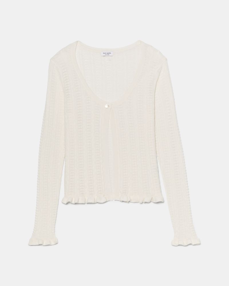 Pointelle Lace Knit Cardigan