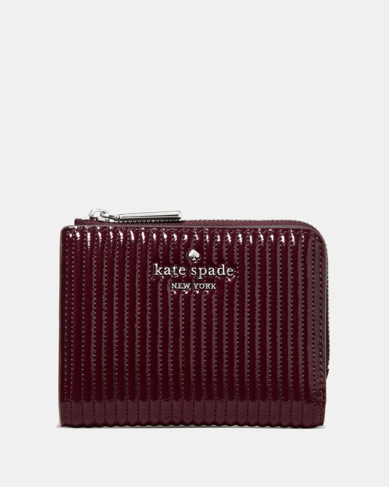 Shiny Quilted Small L-zip Wallet