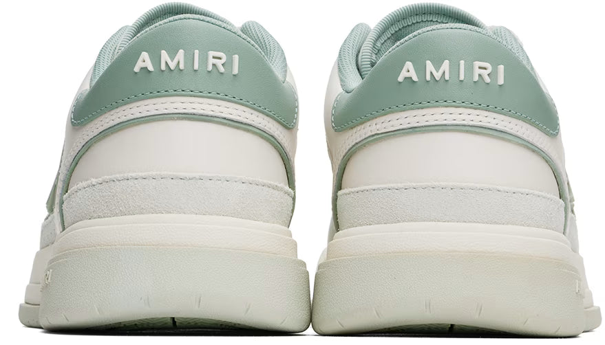 AMIRI White & Green Classic Low Sneakers