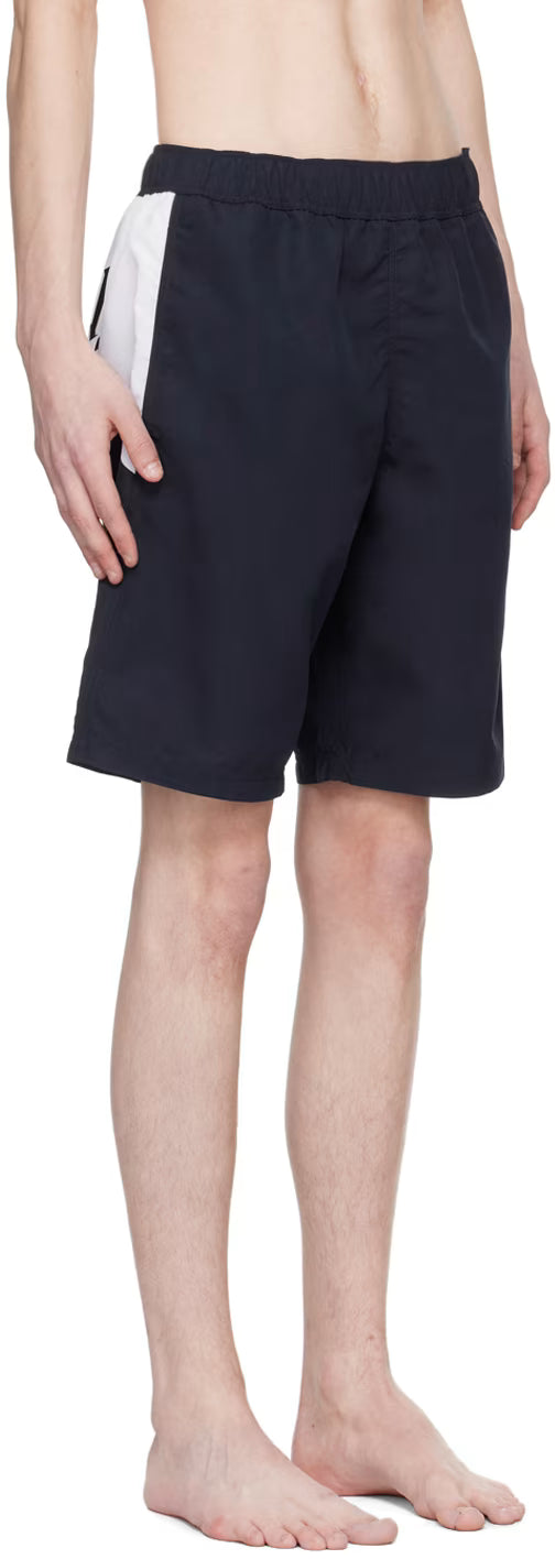 Navy Printed Swim Shorts