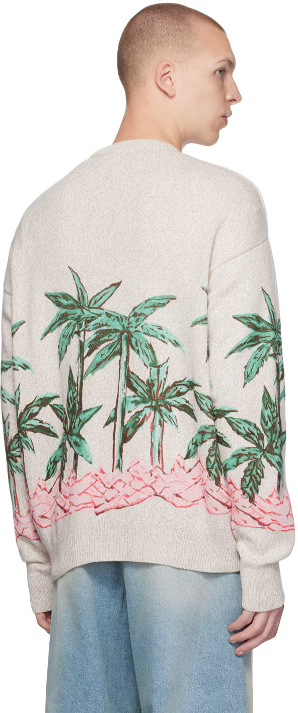 Beige Palms Row Sweater