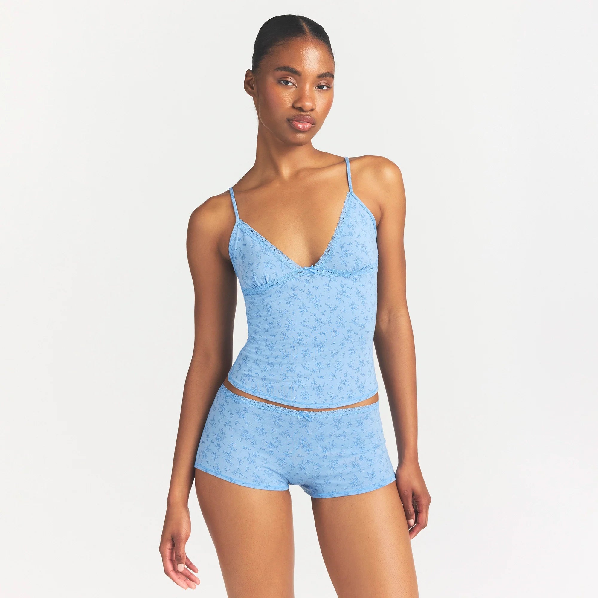 Lightweight Cotton Lace Cami and Boy Short Set