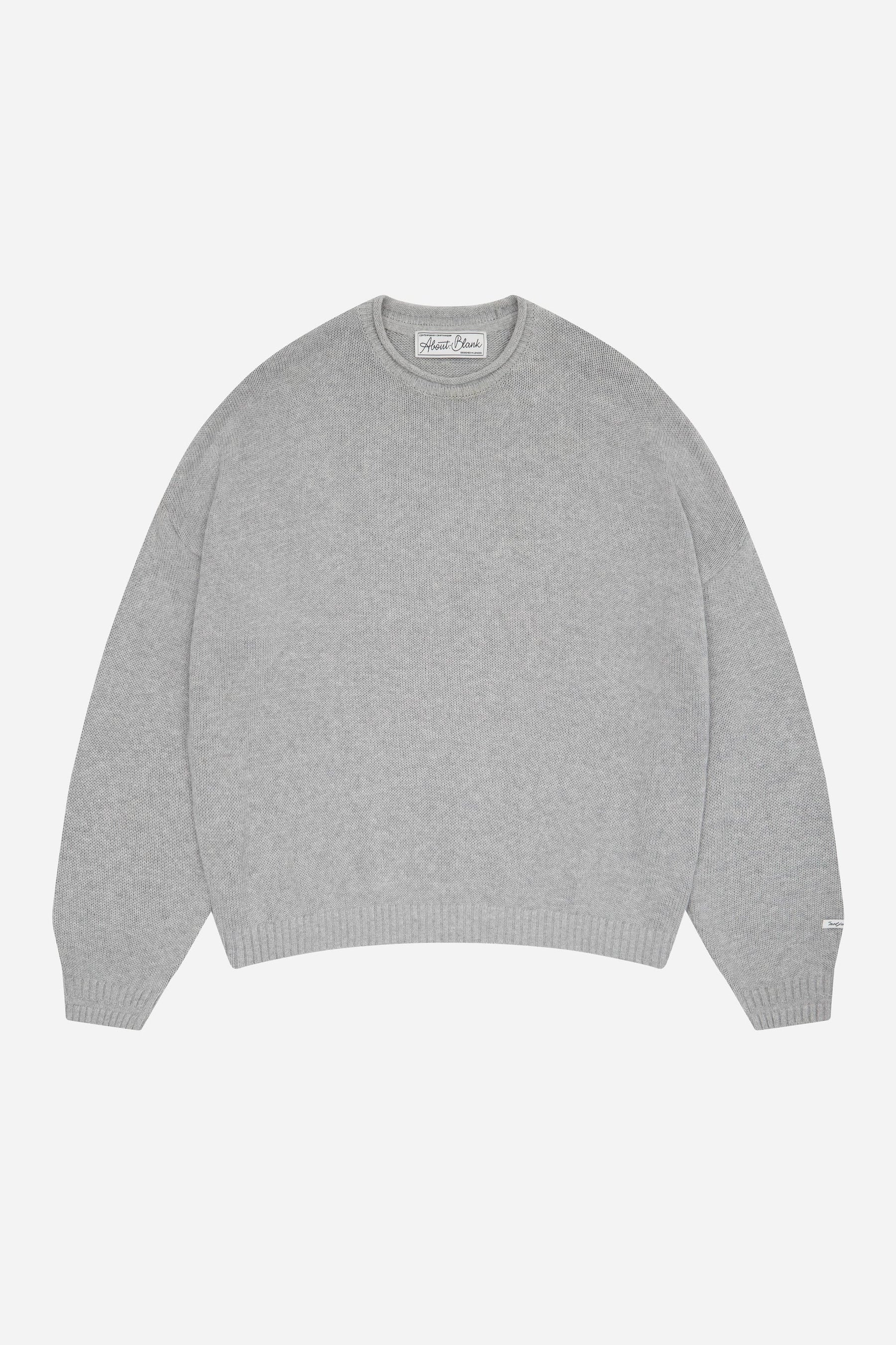 Loose knit rolled crewneck