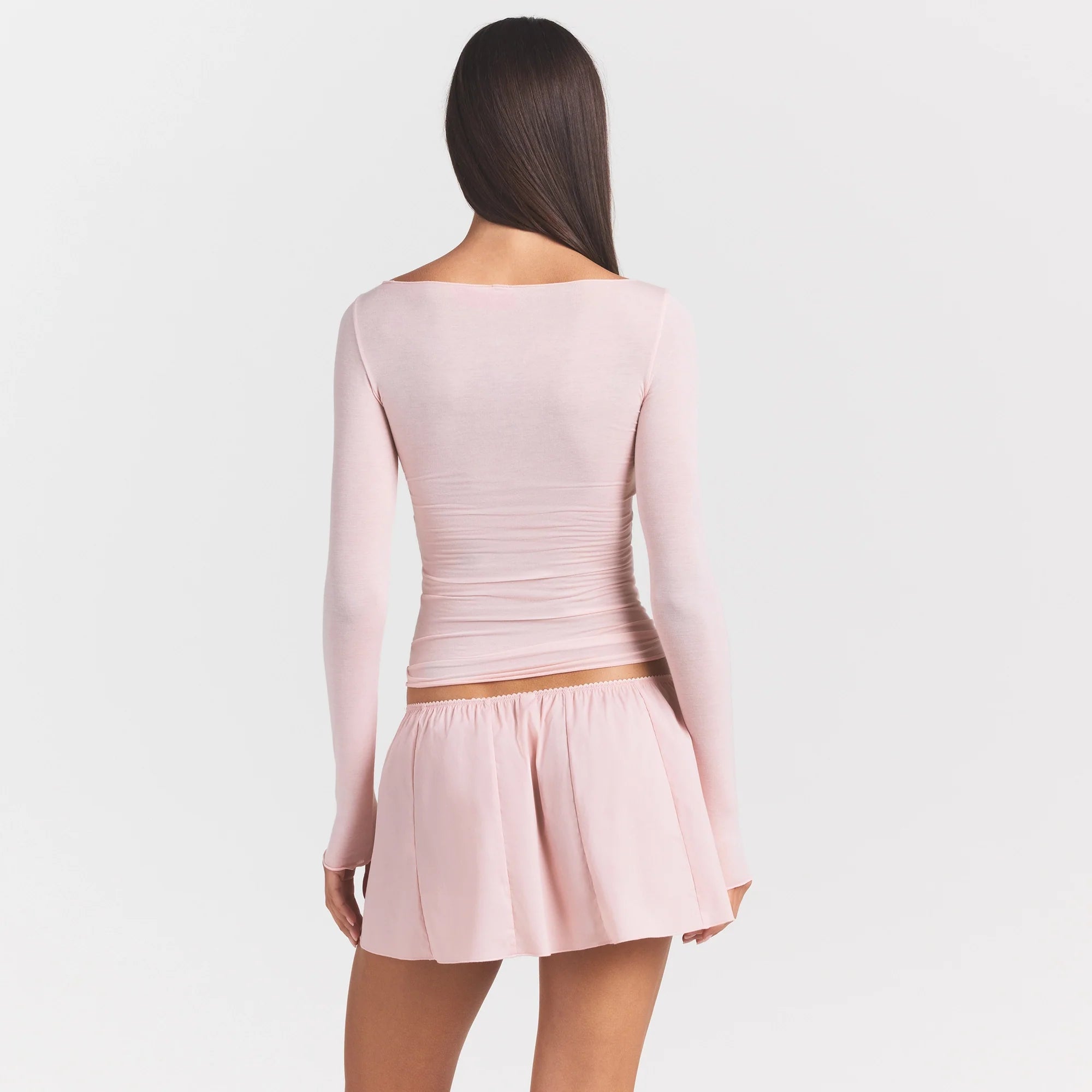 Sheer Modal Long Sleeve Boatneck Top
