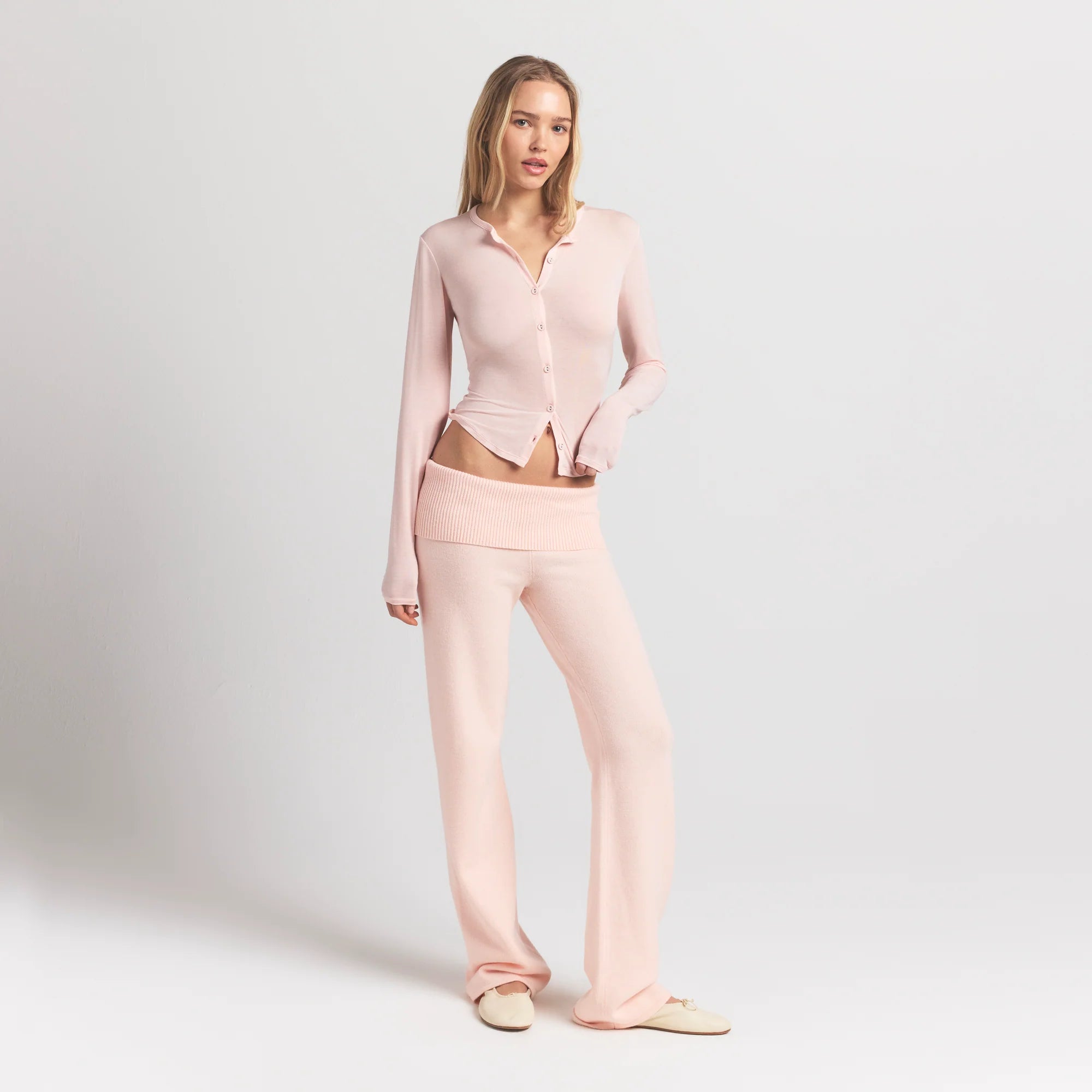 Sheer Modal Cardigan with Covered Buttons