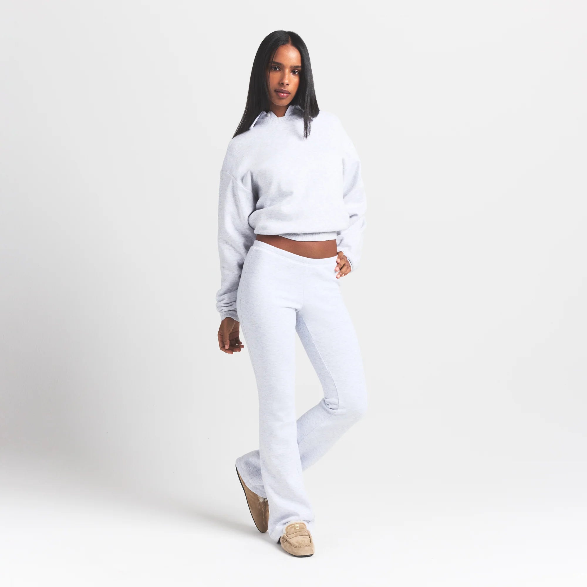 Cotton Fleece Polo Sweatshirt