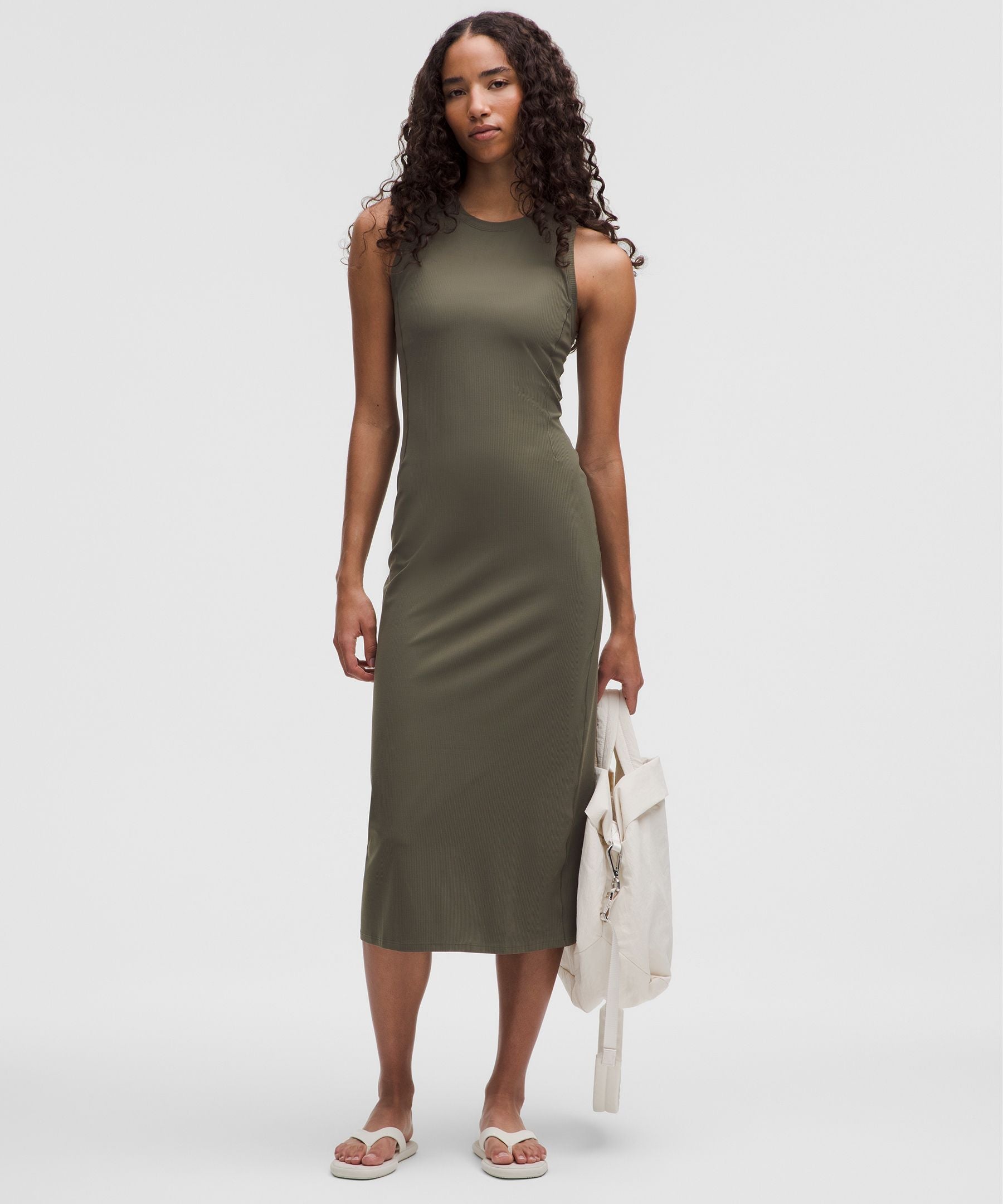 All Aligned Ribbed Midi Dress