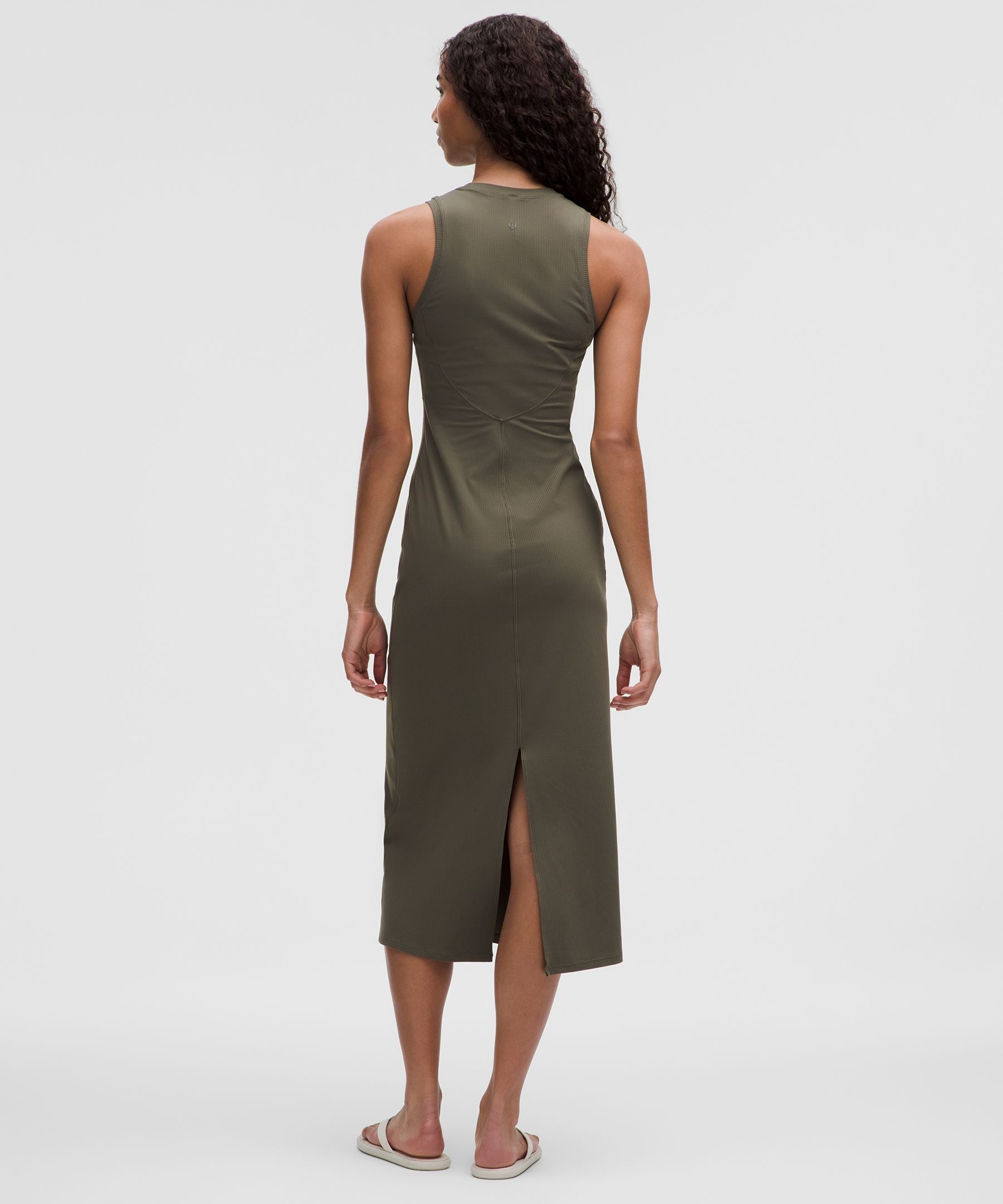 All Aligned Ribbed Midi Dress
