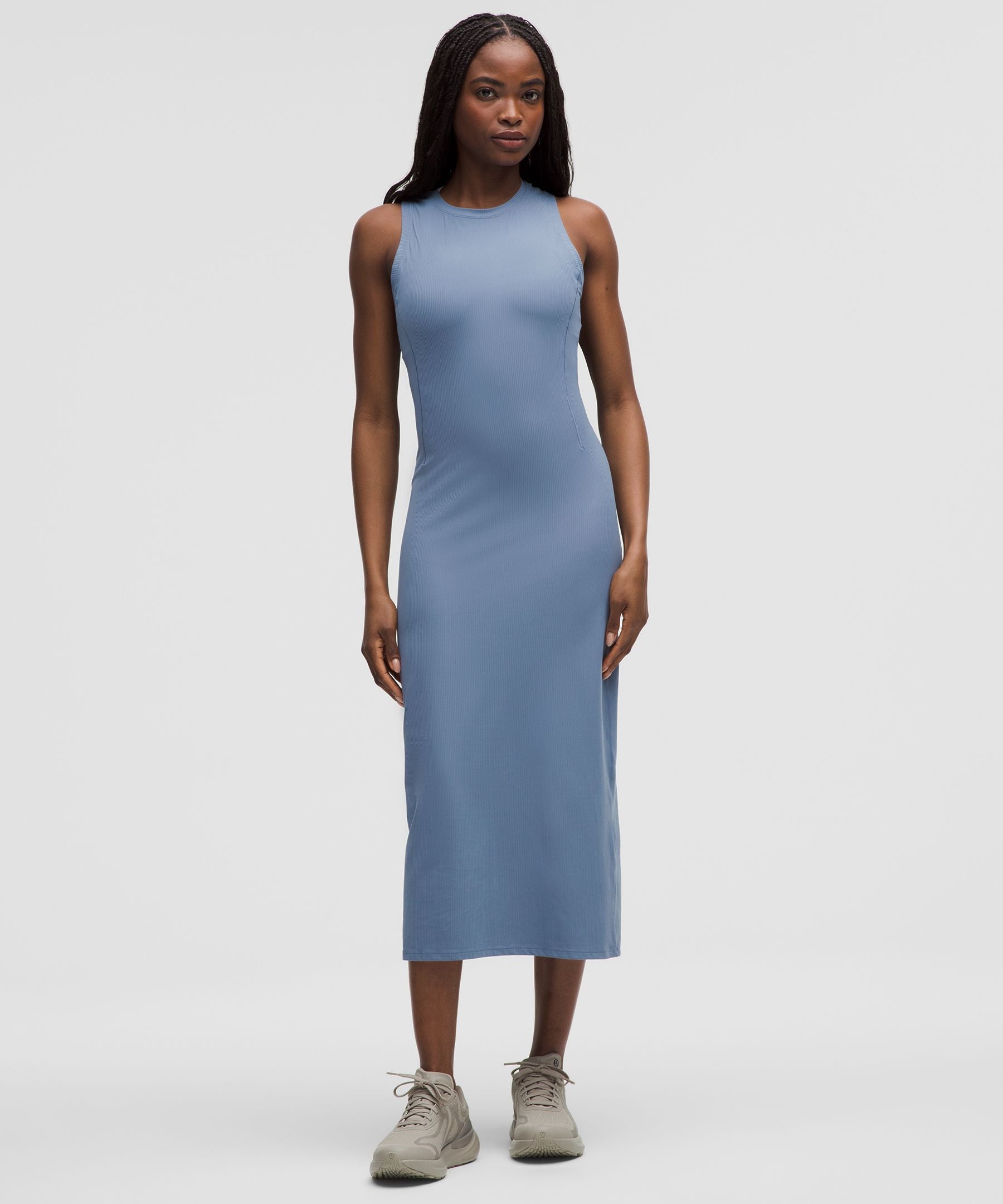 All Aligned Ribbed Midi Dress