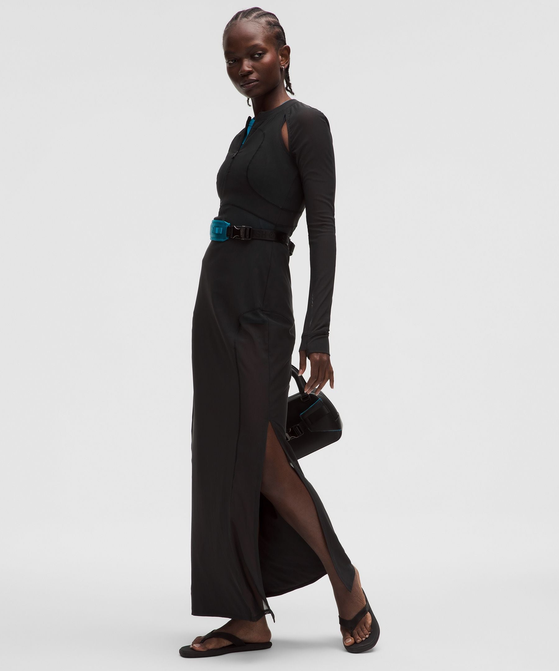 Mesh Cutout Long-Sleeve Dress *SLNSH Collection