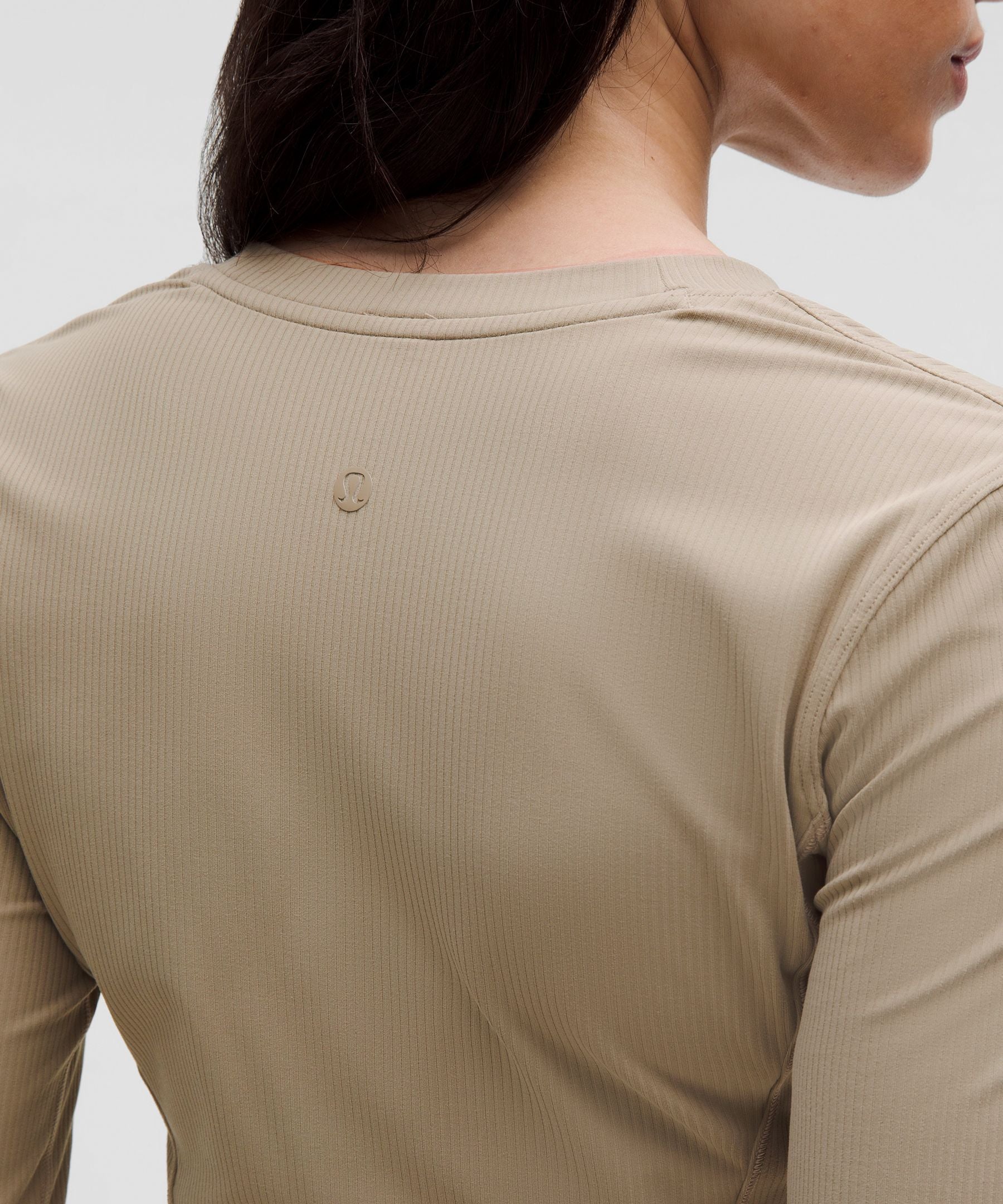 All Aligned Ribbed Long-Sleeve Henley Dress
