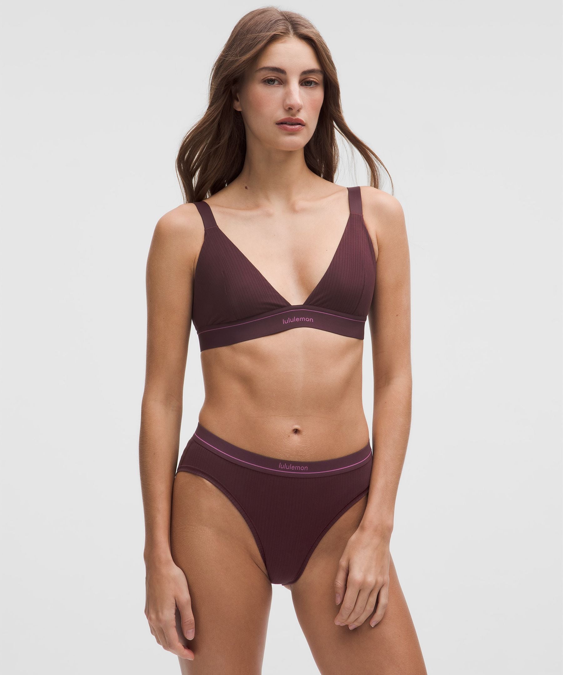 Stretch Cotton Ribbed Logo Bralette *B/C Cup