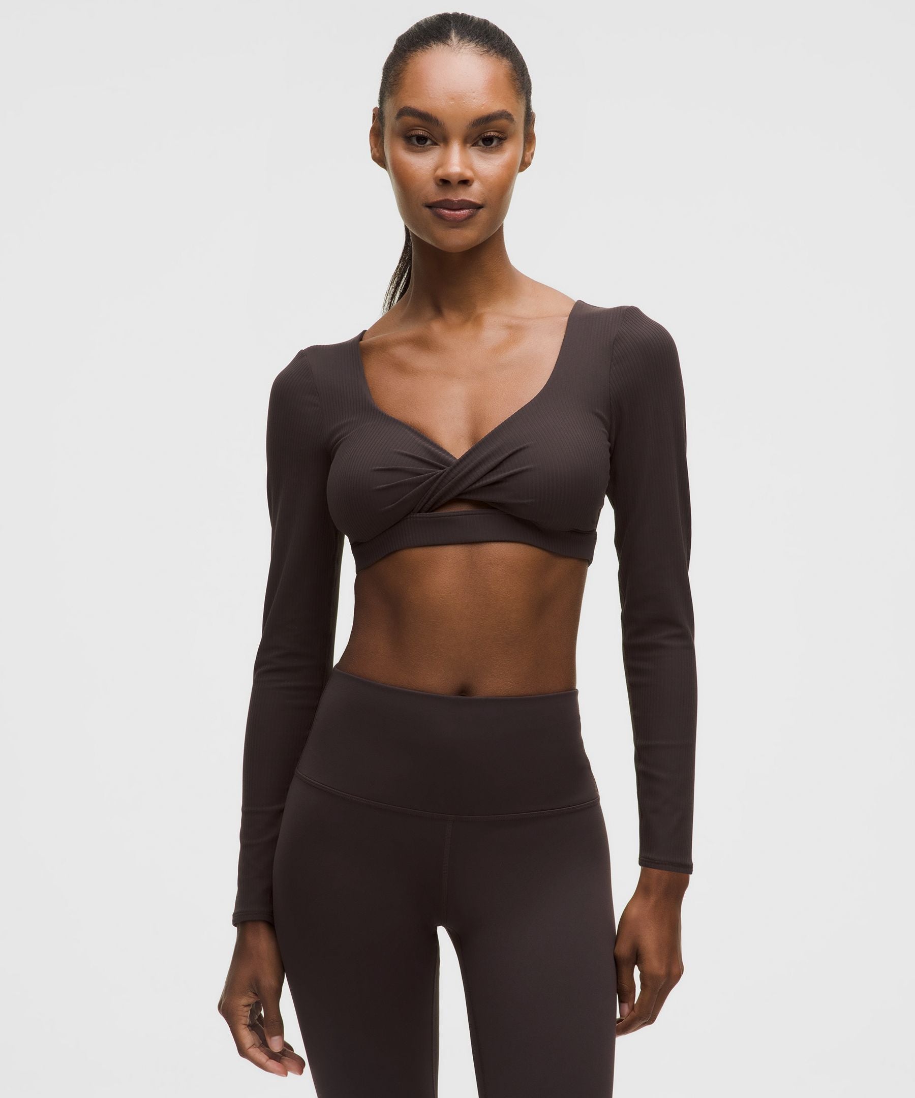 Ribbed Nulu Long-Sleeve Bra Top *Light Support, B/C Cup