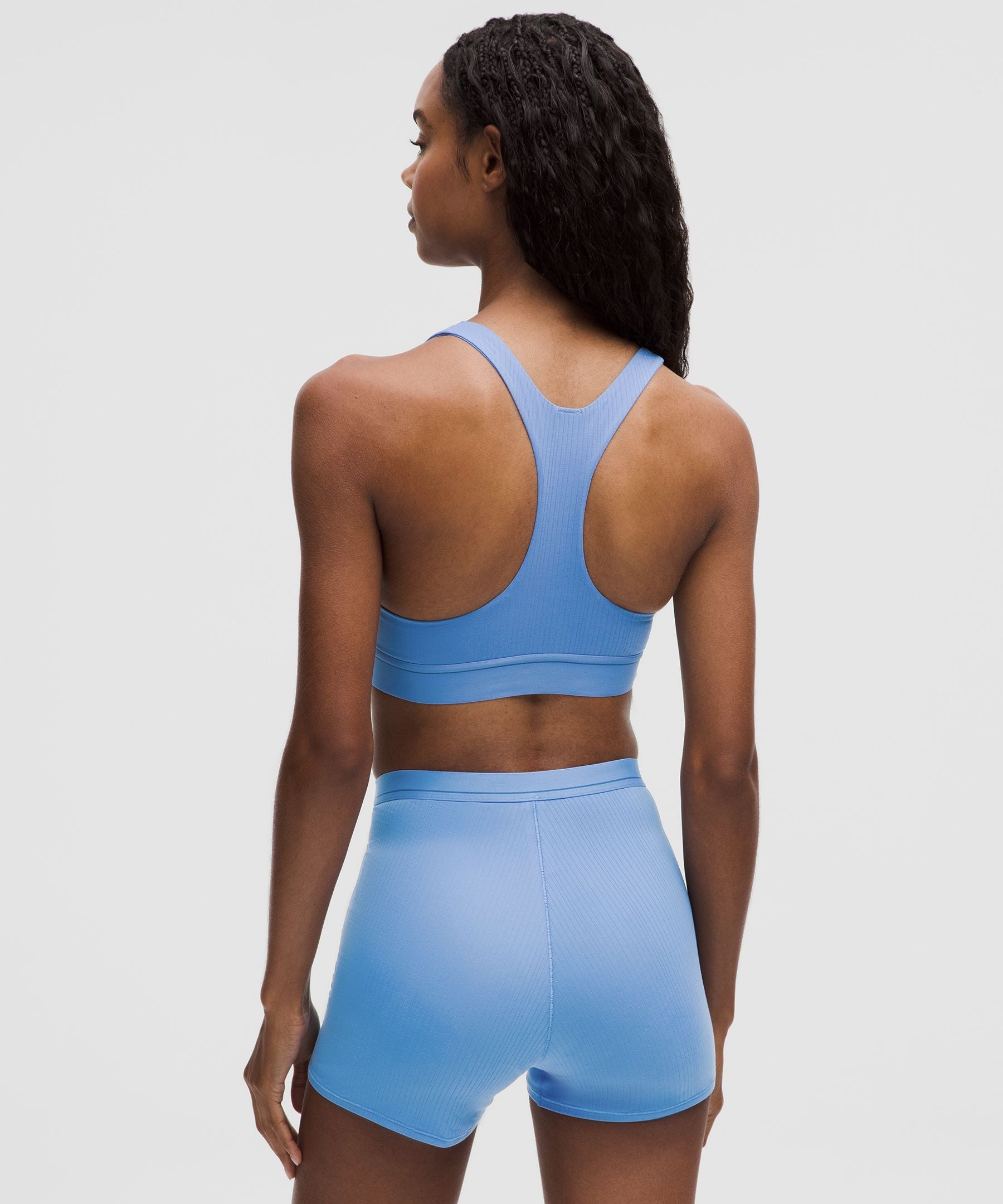 Stretch Cotton Ribbed Logo Racerback Bralette *A–C Cups