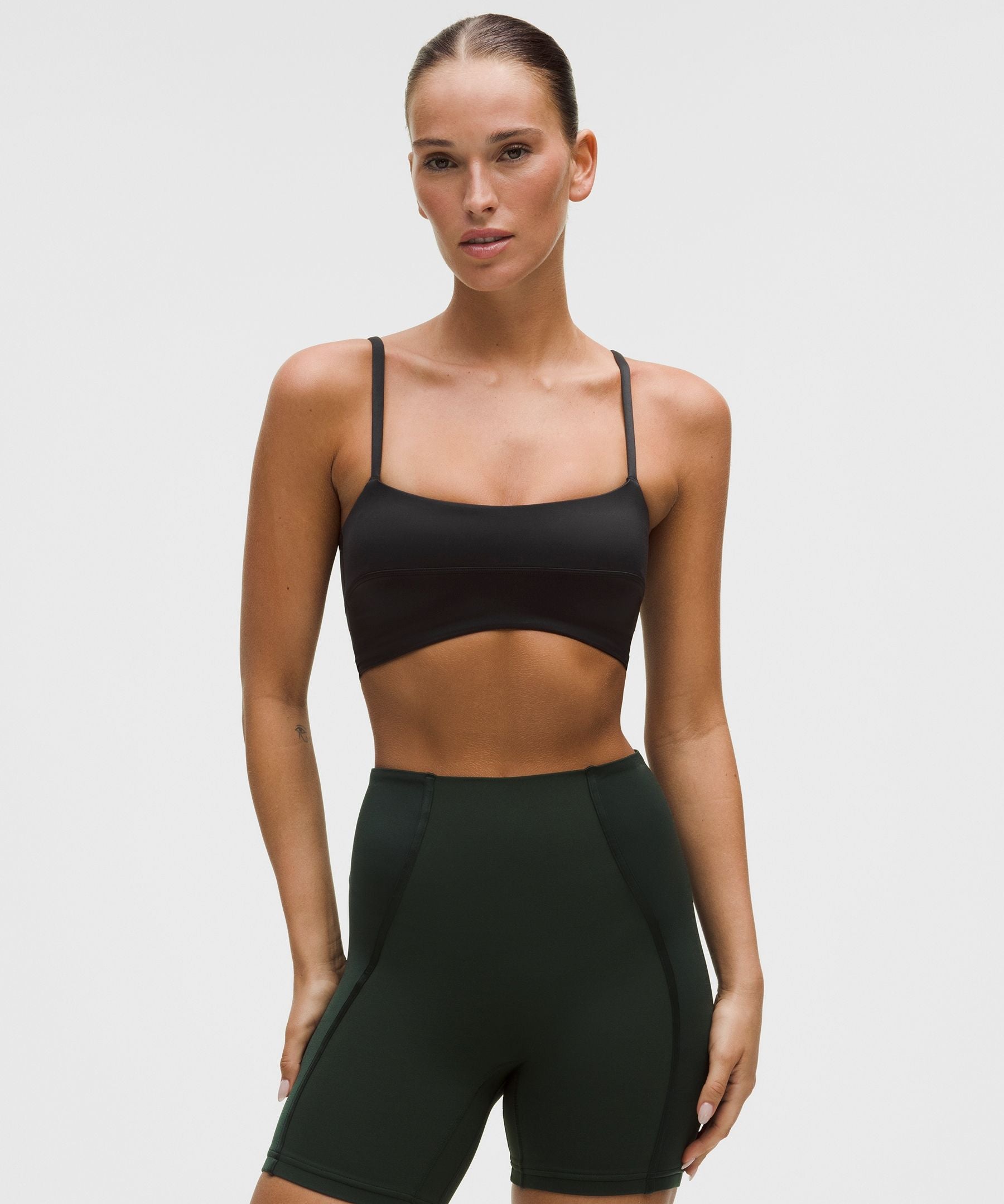 Satin Spaghetti-Strap Yoga Bra *Light Support, A/B Cup