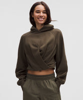 Scuba Cropped Wrap Pullover Hoodie